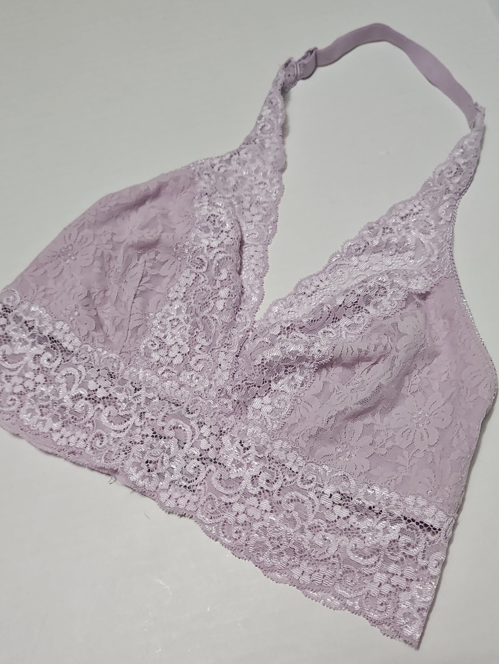 Soma Lace Bralette - Lavender Soft Lace Halter Size M